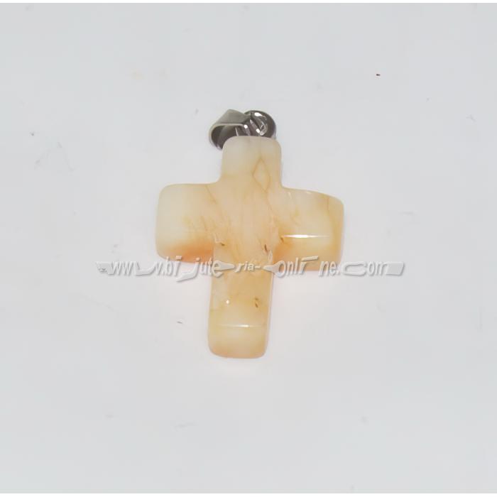 Висулка кръст - Ахат, Лунен камък, Розов кварц