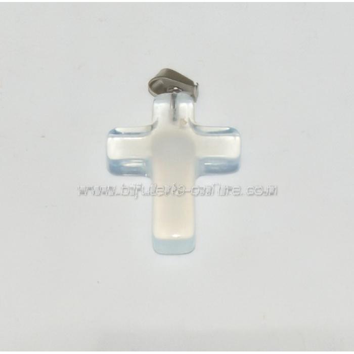 Висулка кръст - Ахат, Лунен камък, Розов кварц