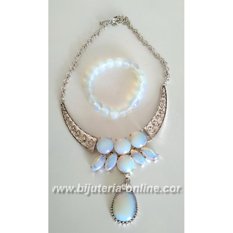 Колие от лунен камък + гривна