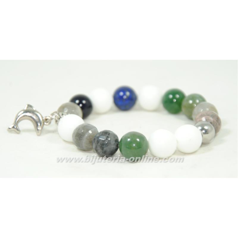 Гривна от ахат и лабрадорит