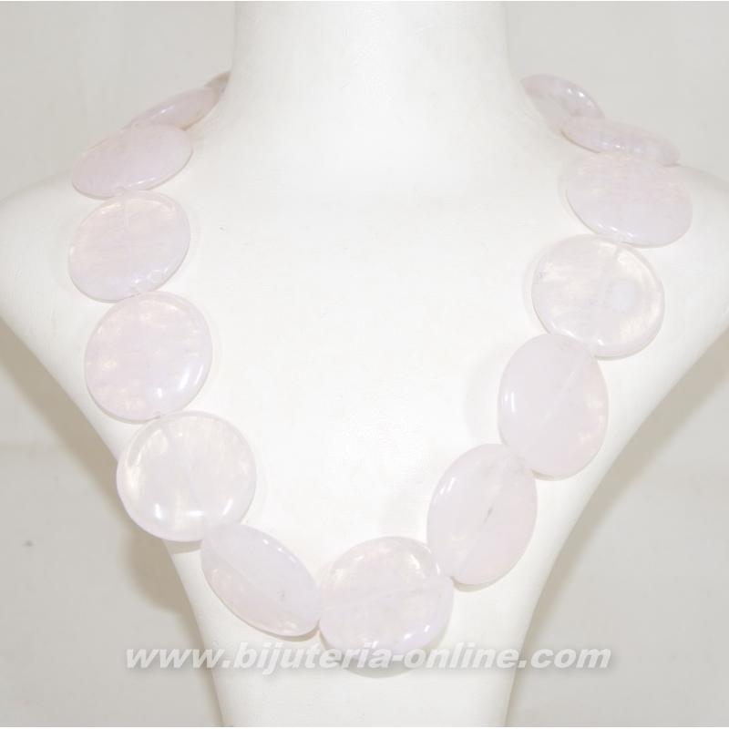 Гердан от розов кварц