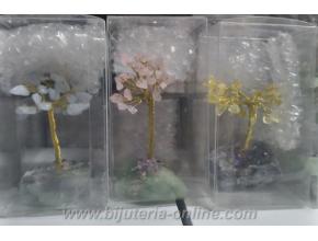 Фигурка дърво от Розов кварц/ Лунен камък / Цитрин