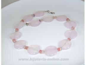 Гердан от розов кварц