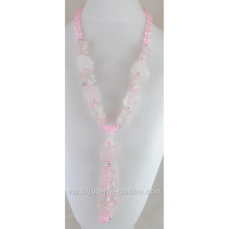 Гердан от розов кварц