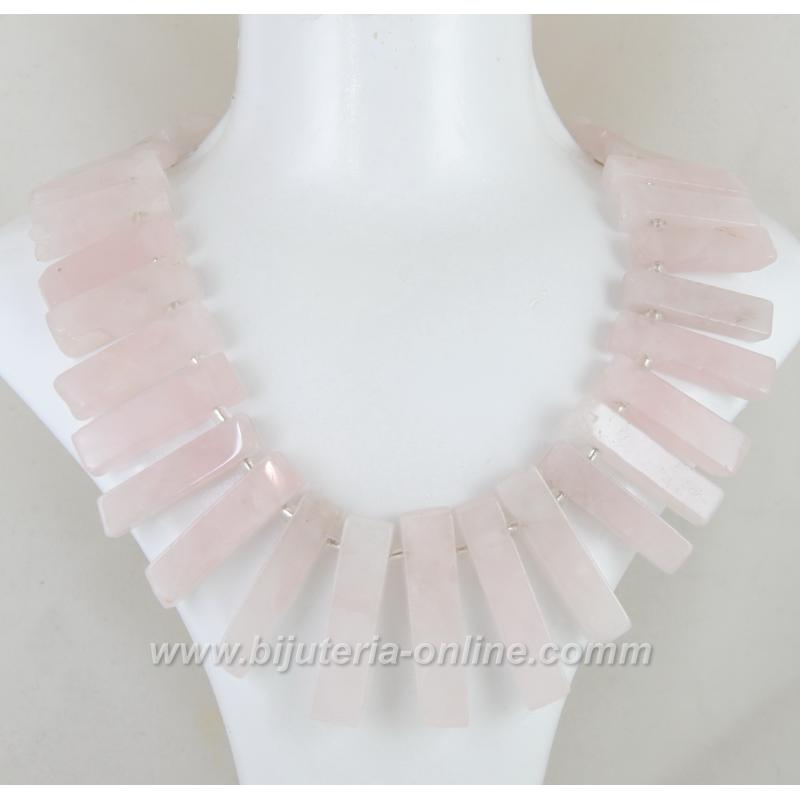 Гердан от розов кварц