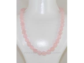 Гердан от розов кварц