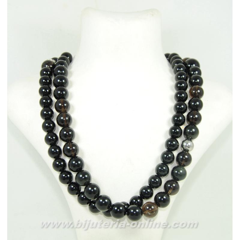 Гердан от димчат кварц и оникс