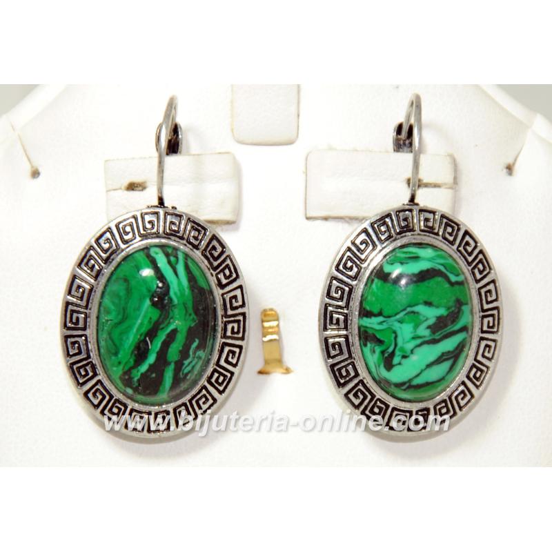 Обеци от малахит