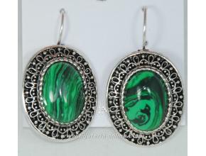 Обеци от малахит