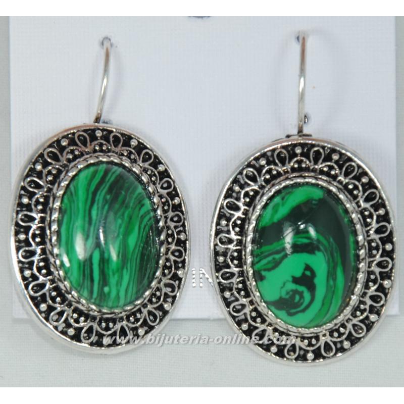 Обеци от малахит