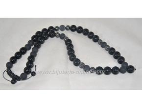 Броеница от оникс и хематит