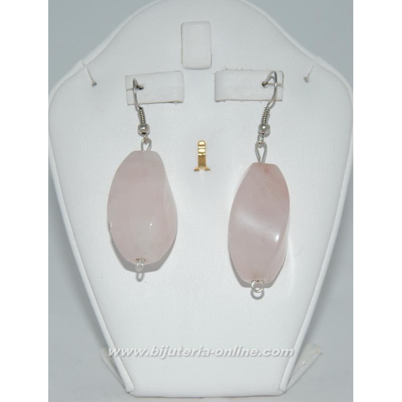 Обеци от розов кварц