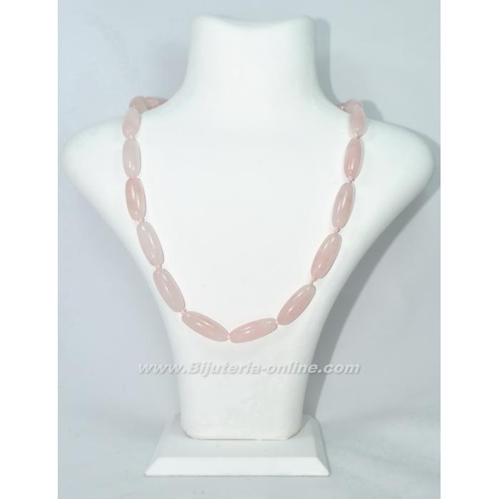 Гердан от розов кварц