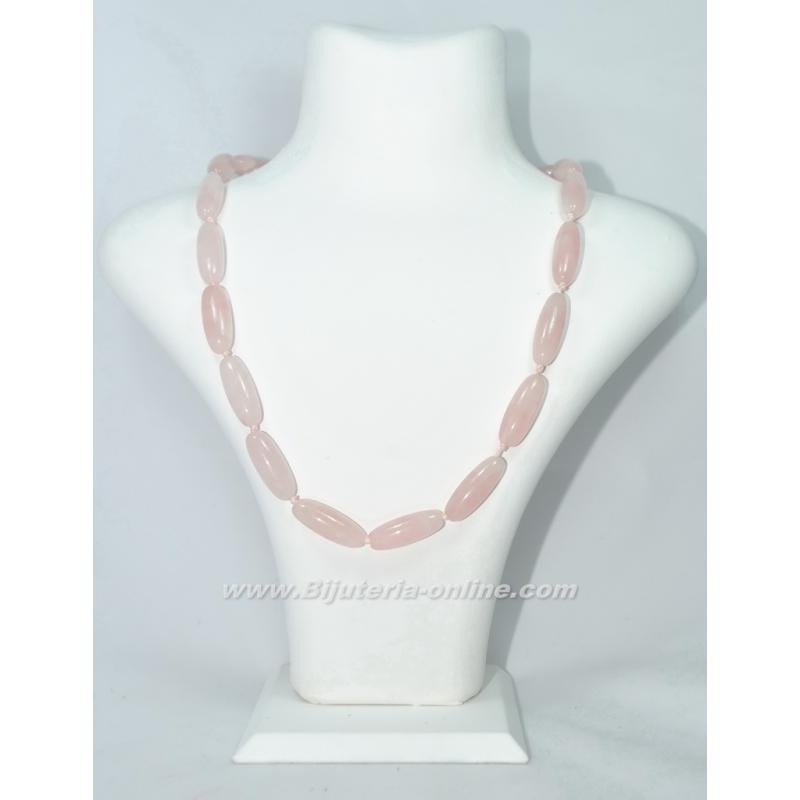 Гердан от розов кварц