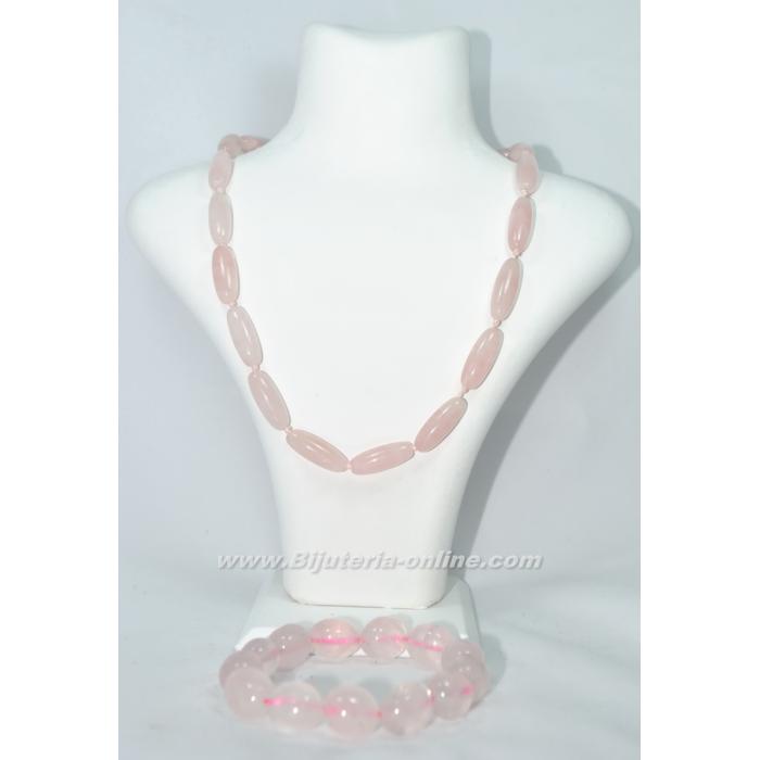 Гердан от розов кварц