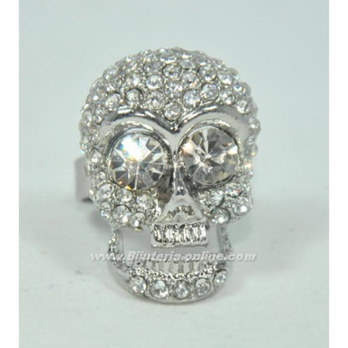 Пръстен череп кристали