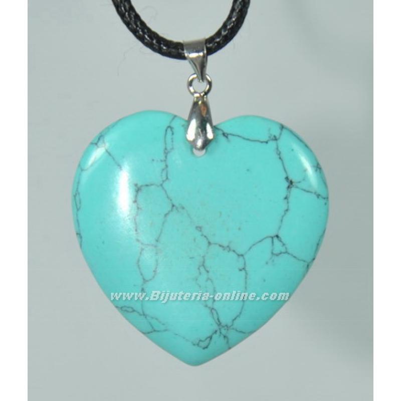 Висулка сърце от тюркоаз