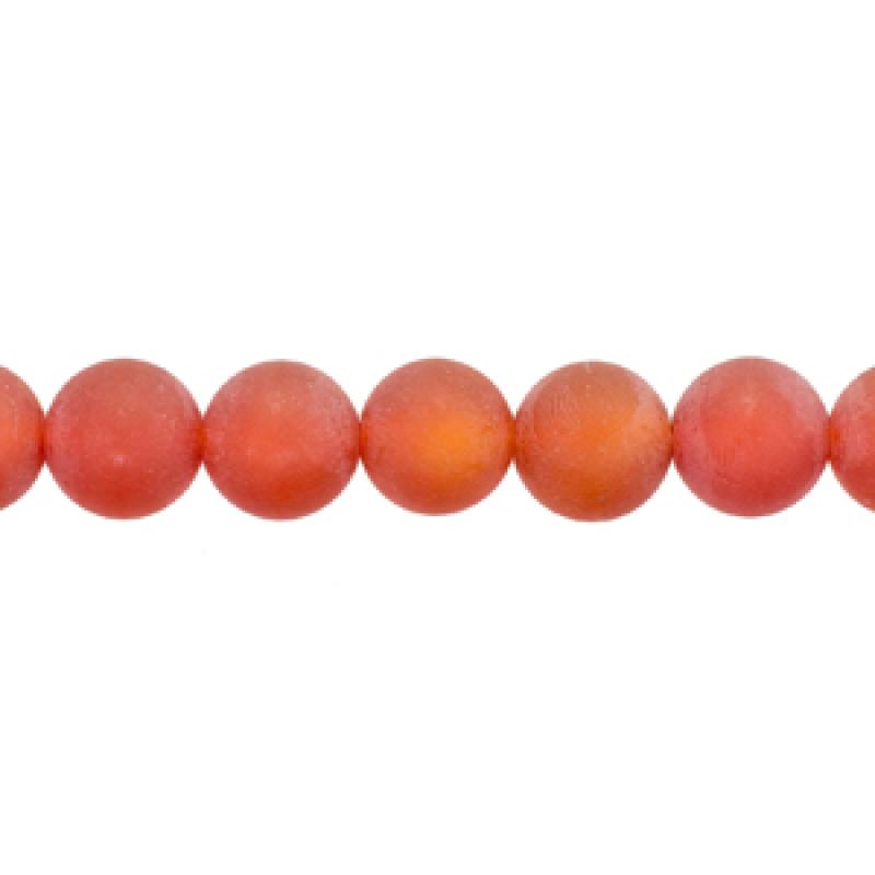 Мъниста матиран карнеол - 6 бр.