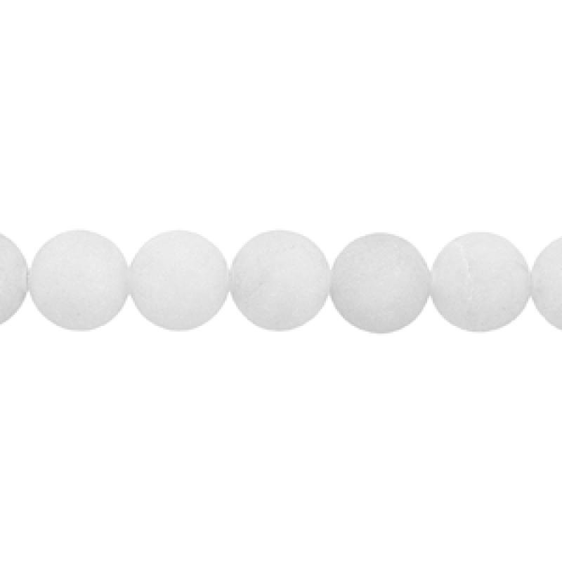 Мъниста от матиран планински кристал - 6 бр.