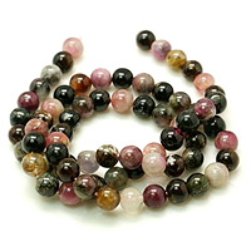 Мъниста от турмалин - 6 бр.