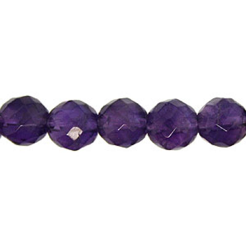 Мъниста от фасетиран аметист - 6 бр.