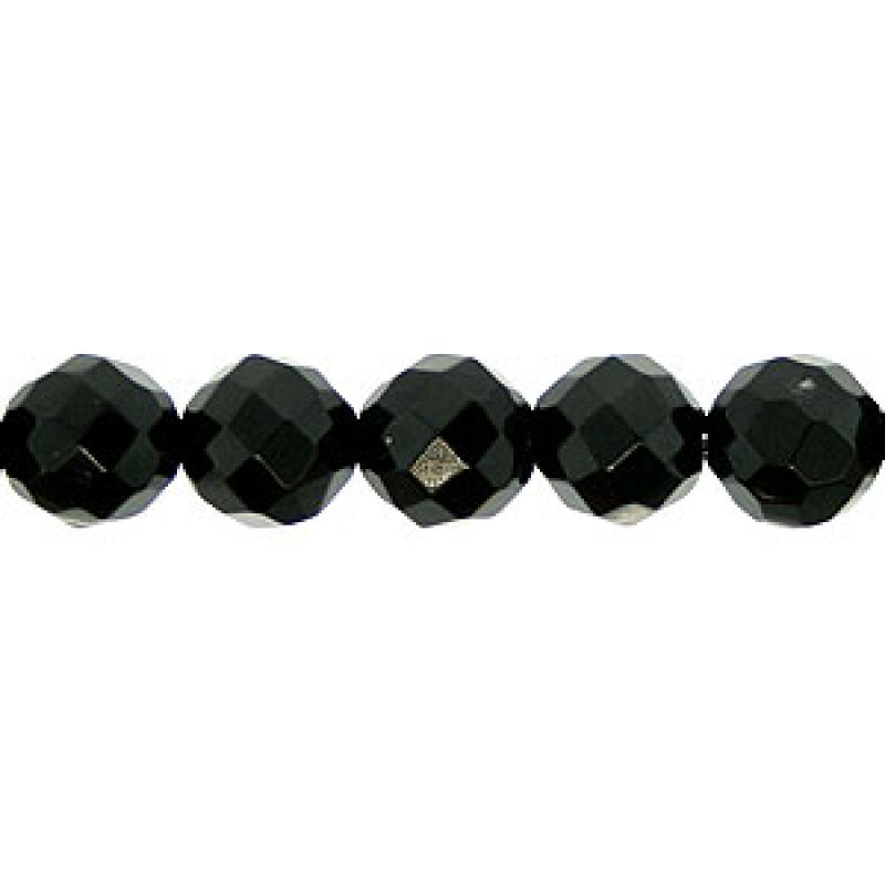 Мъниста от фасетиран оникс - 6 бр.