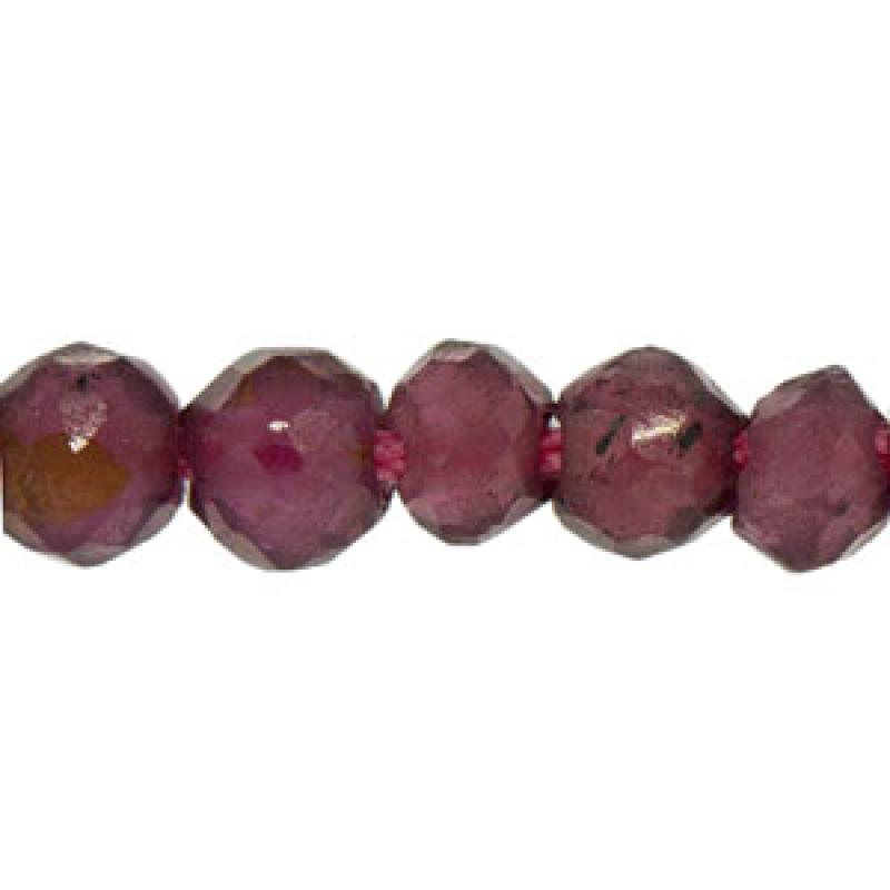 Мъниста от фасетиран гранат - 6 бр.