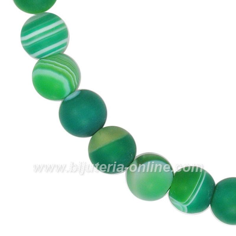 Мъниста от матиран драконов ахат - 6 бр.