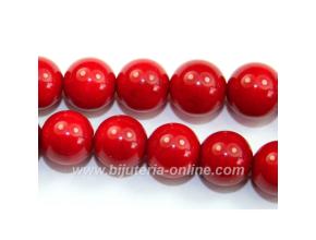 Мъниста от червен корал - 6 бр.