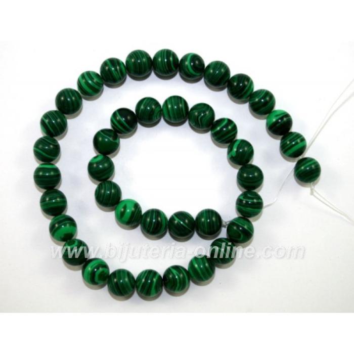Наниз от малахит 10mm