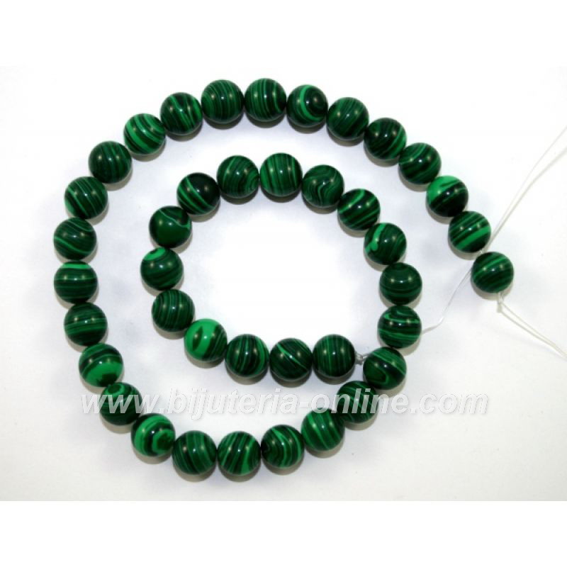 Наниз от малахит 10mm
