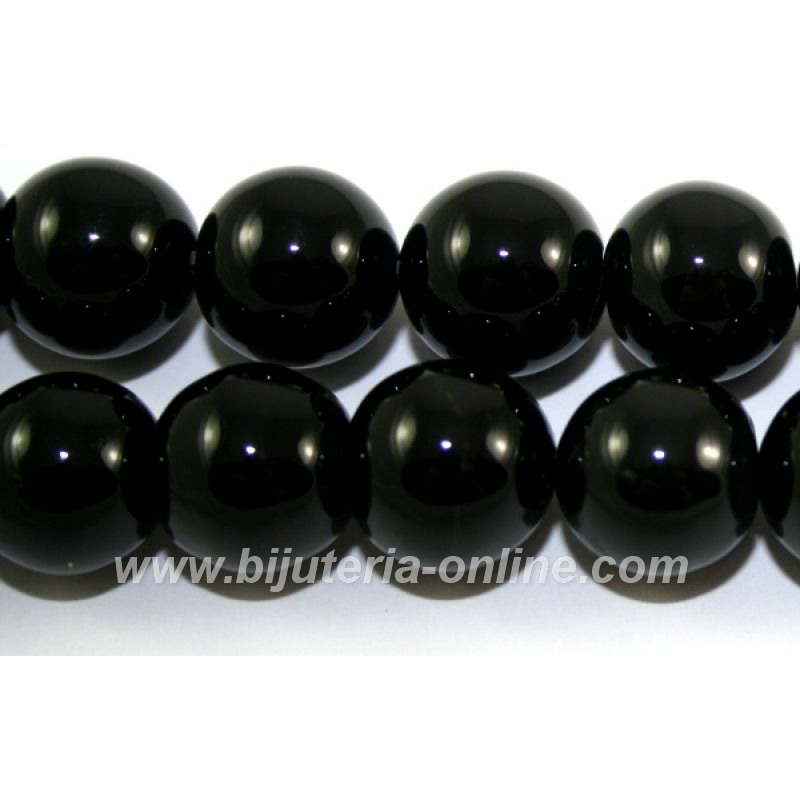 Мъниста черен оникс - 6 бр.