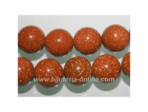 Мъниста от кафяв авантюрин - 6 бр.