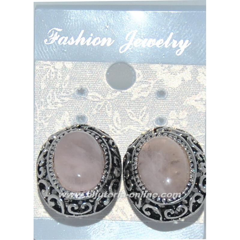 Обеци от розов кварц