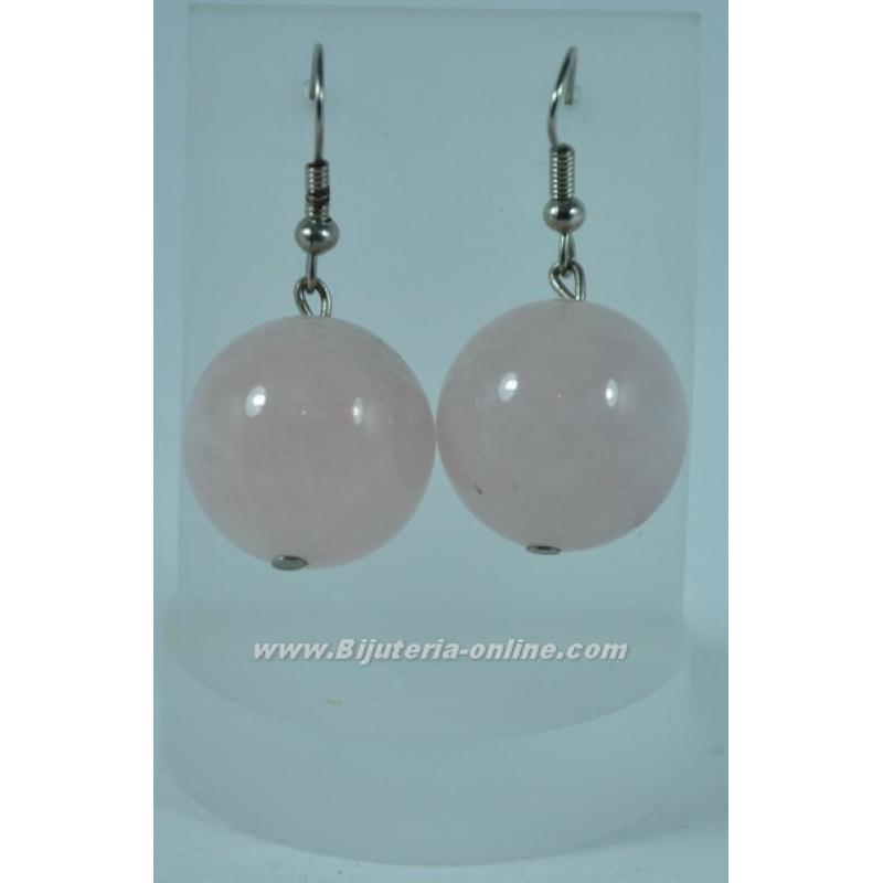 Обеци от розов кварц