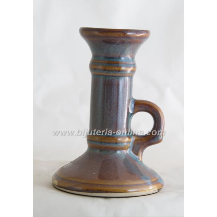 Керамичен Свещник - Закачалка (сребрист, сиф/кафяв)