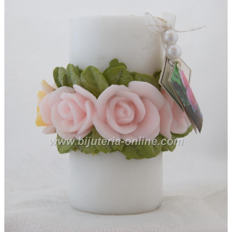 Стълбова Свещ с Рози (голяма)