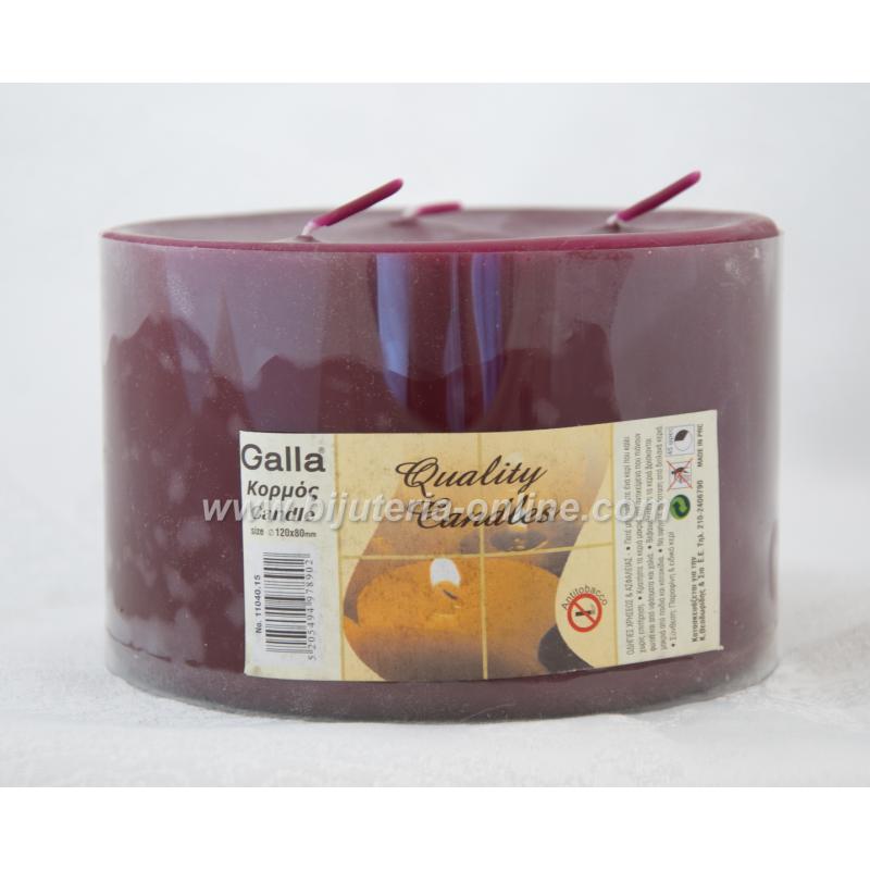 Свещ с 3 Горелки - черно, винено червено