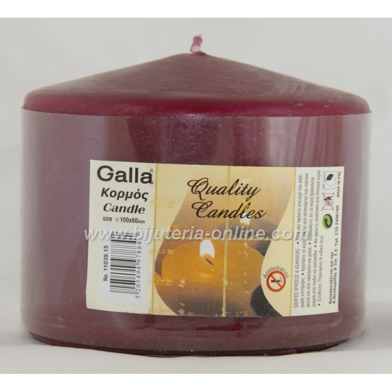 Стълбова Свещ - Винено Червен