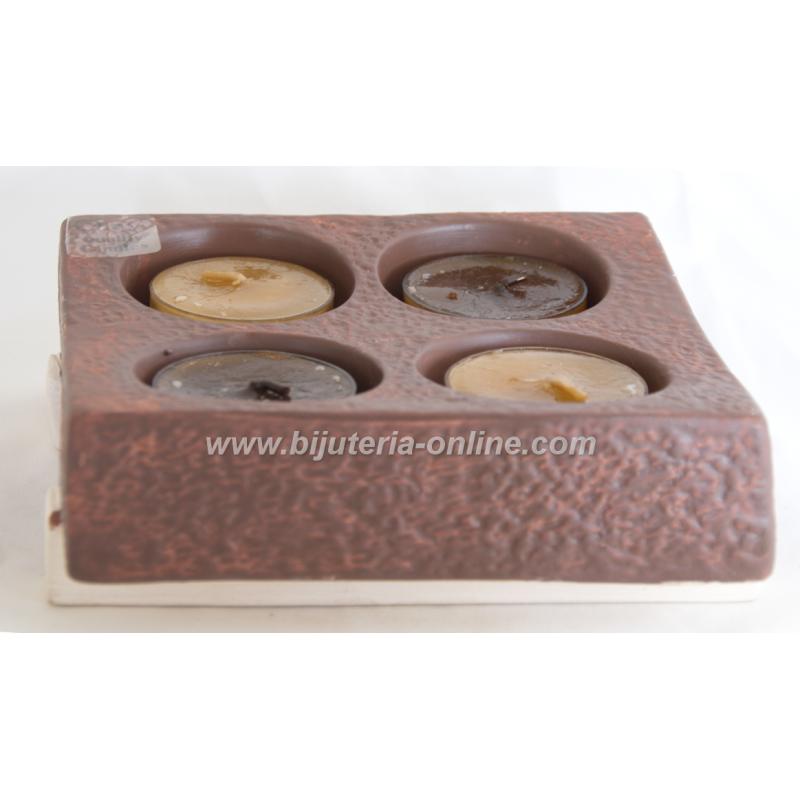 Керамичен Свещник с 4 Чаени Свещички