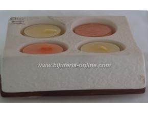 Керамичен Свещник + 4 Чаени Светилки