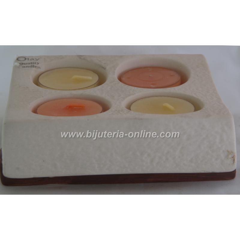 Керамичен Свещник + 4 Чаени Светилки