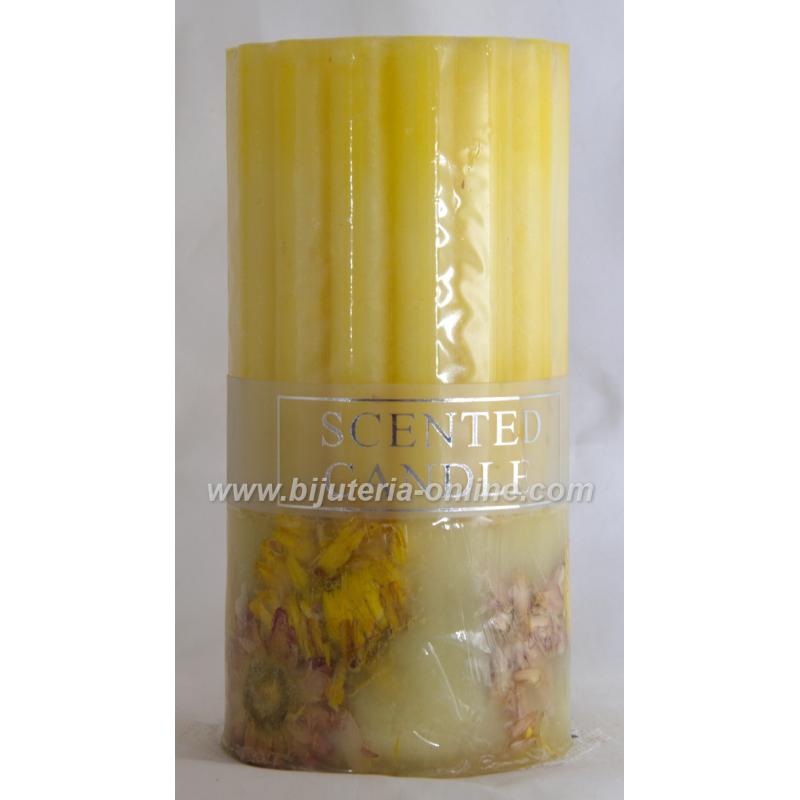 Ароматна Стълбова Свещ - Хризантеми (на райета)