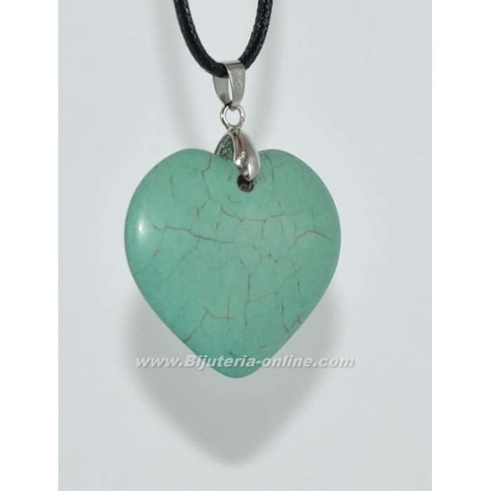 Висулка сърце от тюркоаз